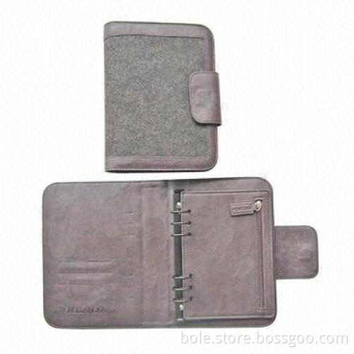 Genuine Leather Case for iPad, Buckle Closure, PVC Window and Card Holders